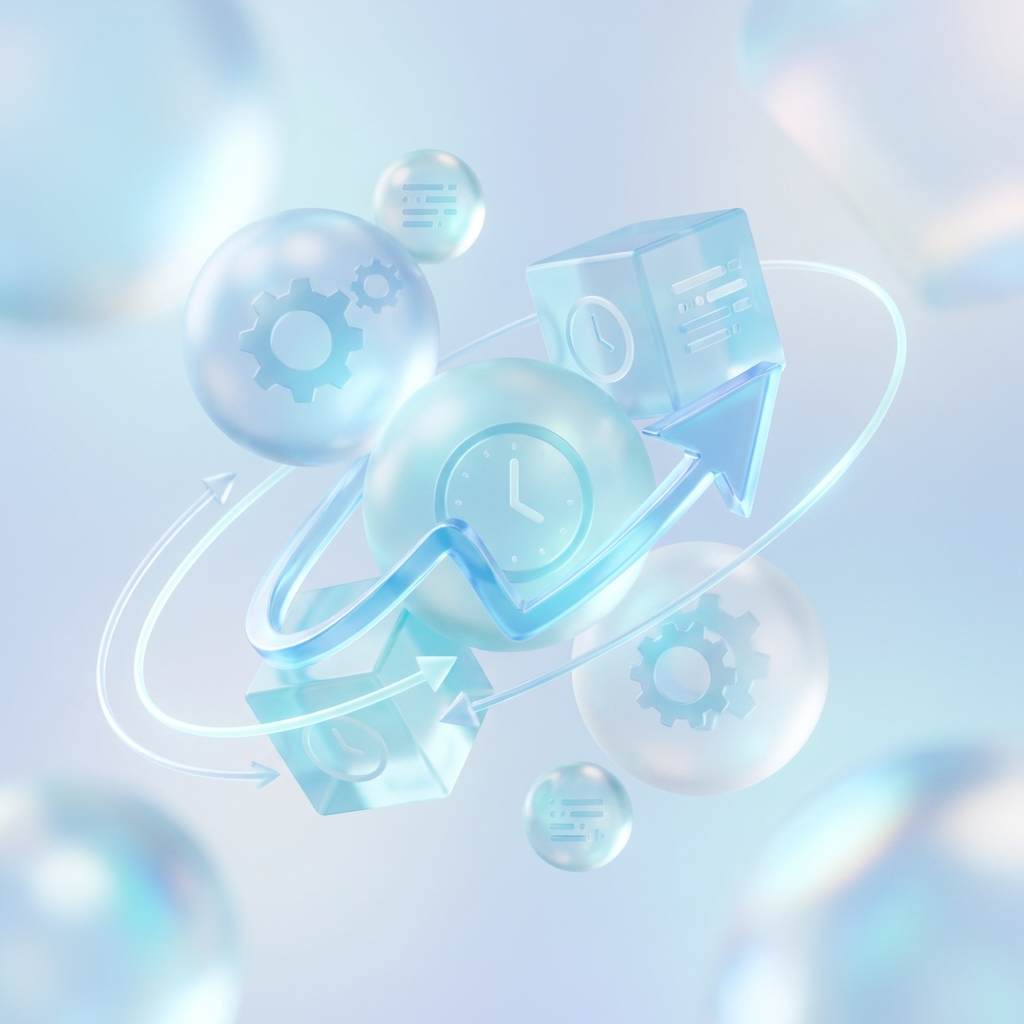 Abstract 3D illustration of business automation